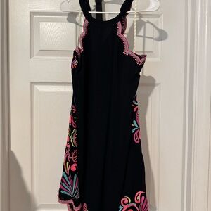 Lilly Pulitzer Black Mini Dress with Pink and Green Accents